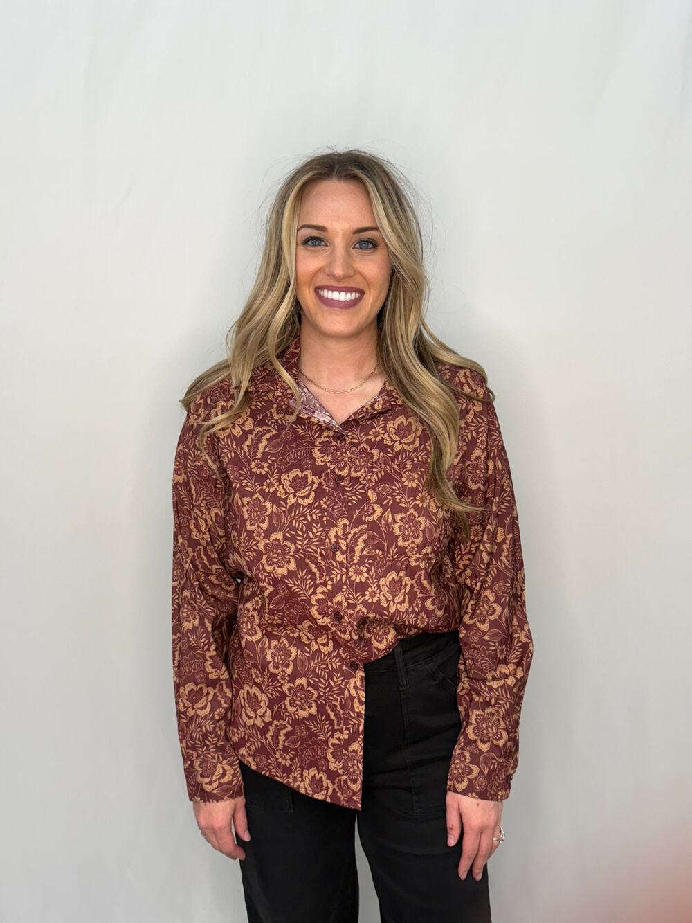 Sangria Floral Long Sleeve